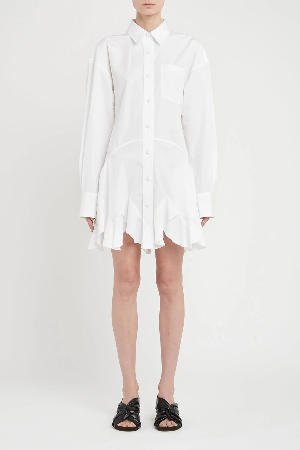 Ruffled Shirt Dress - Image 2