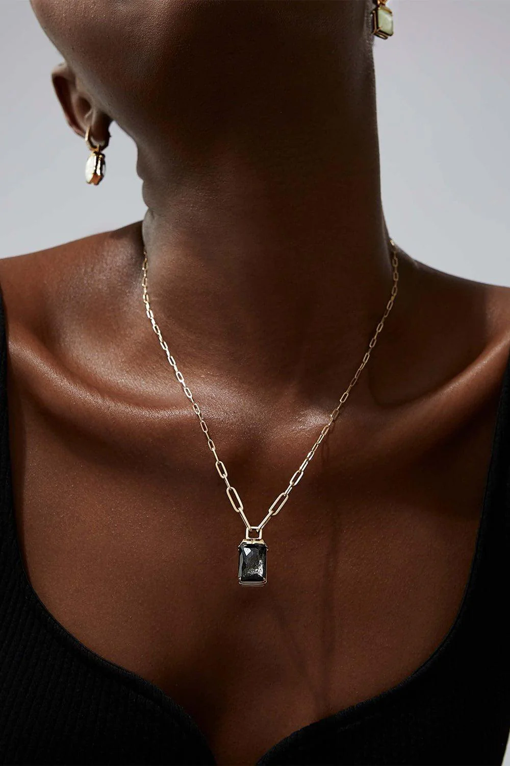 Crystal Haze Tablet Twister Pendant Necklace - Image 2