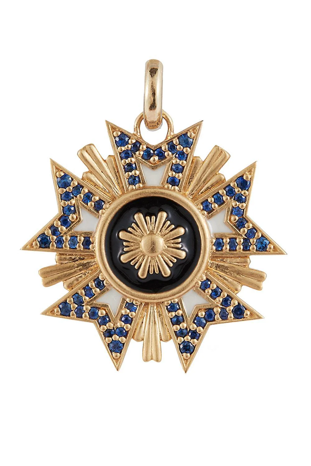 Blue Sapphire White Black Florence Medallion Charm