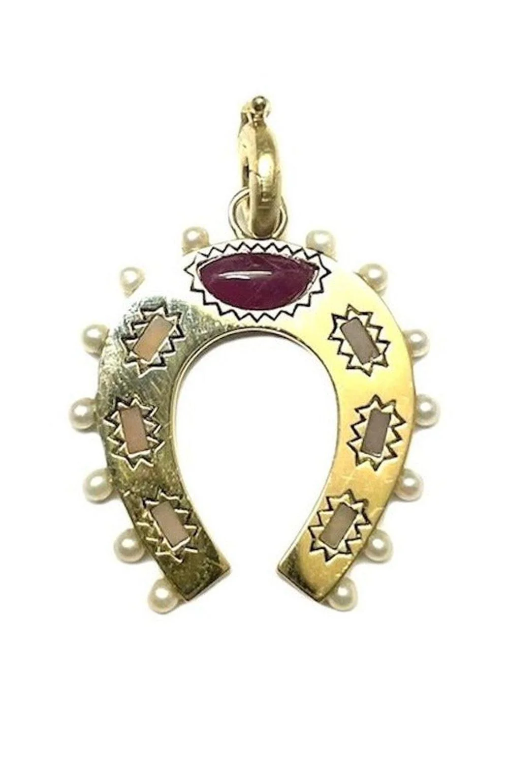 Holly Horseshoe Charm