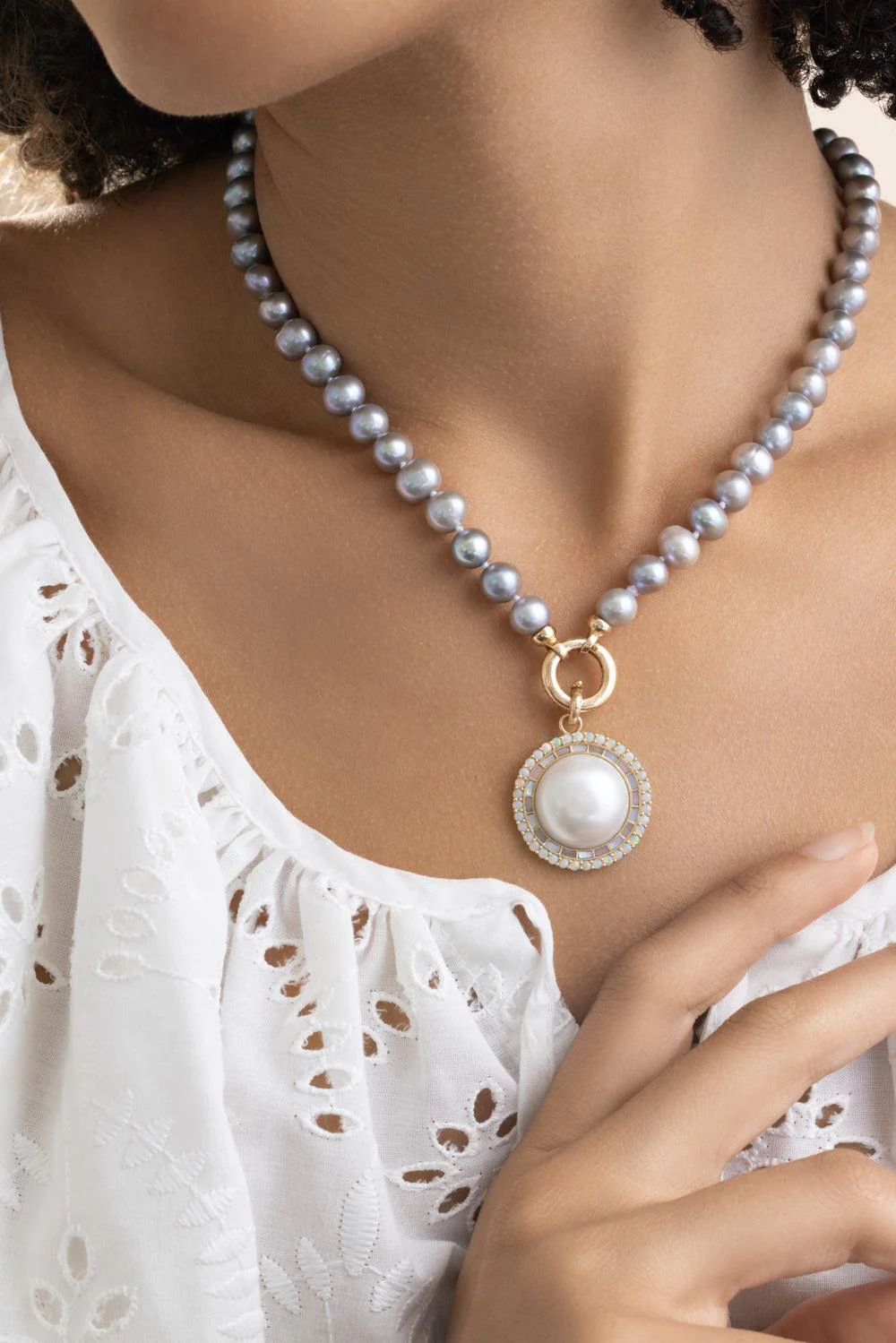 Grey Freshwater Pearl Necklace - Image 3