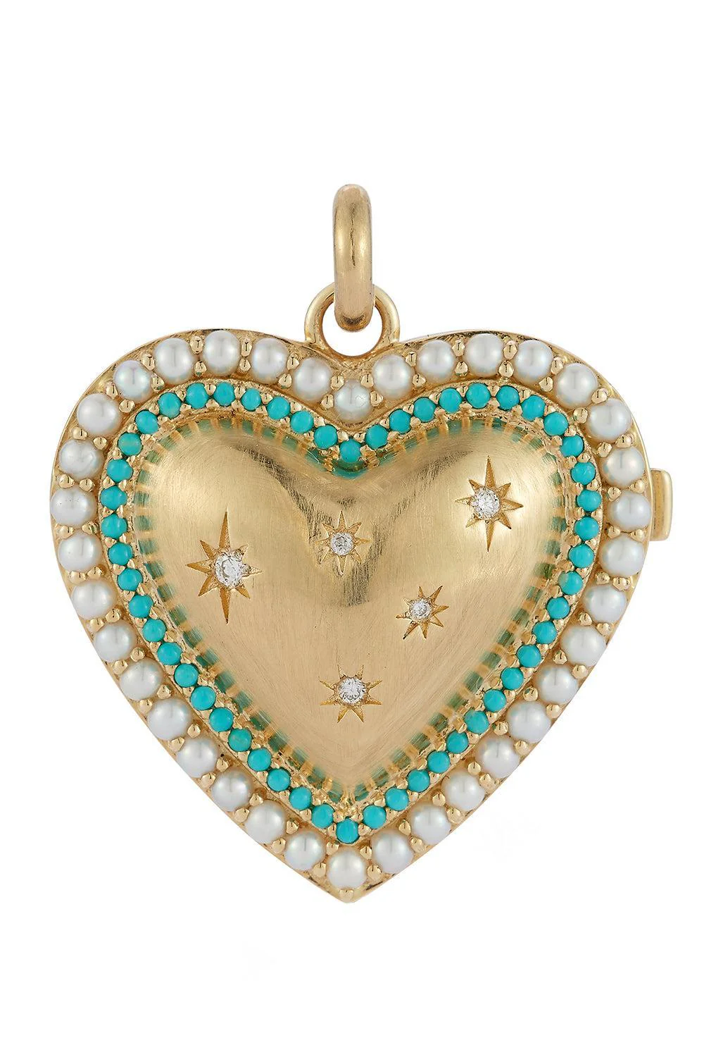 Turquoise Diamond Pearl Laney Locket