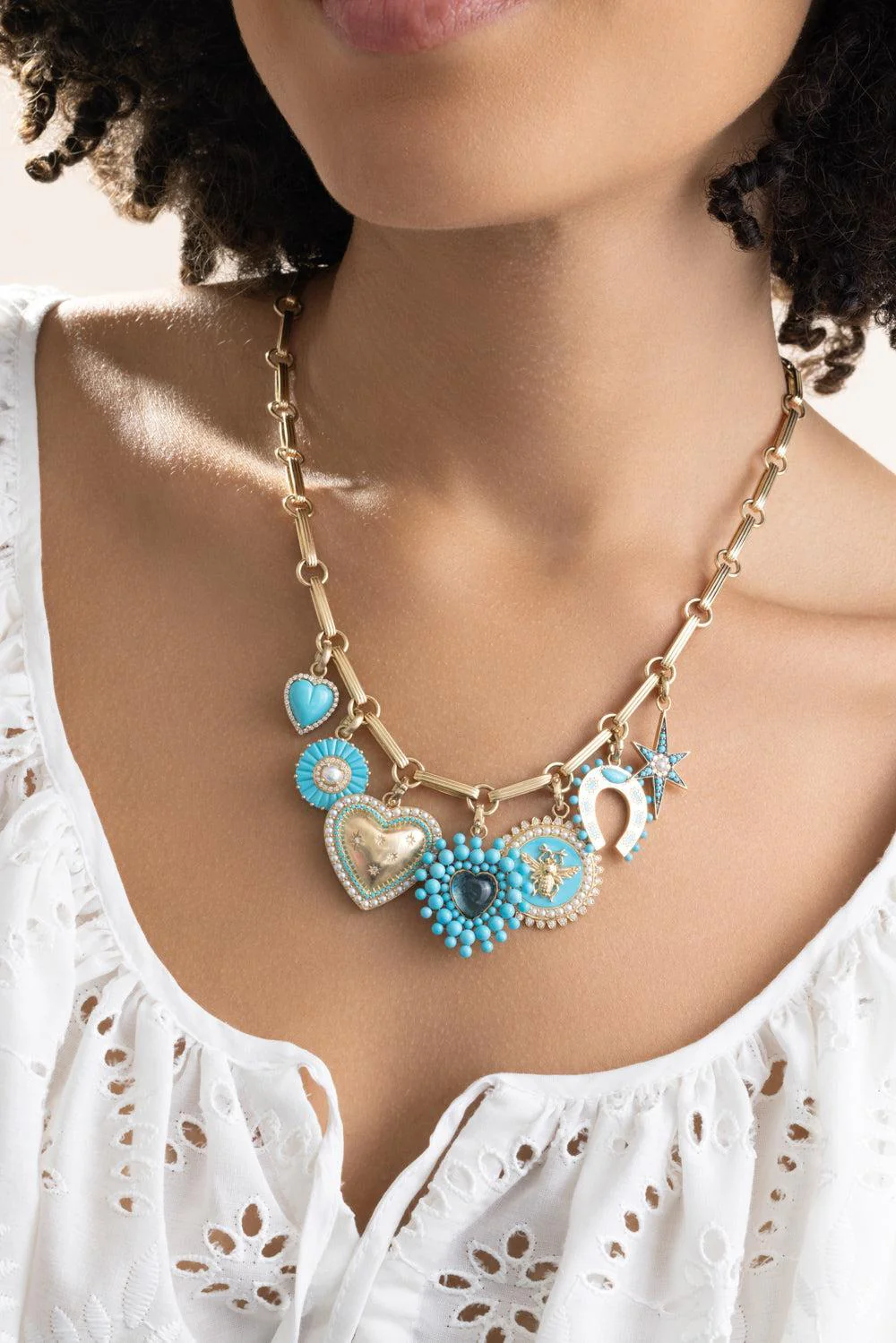Pearl Diamond Turquiose Emily Charm - Image 4
