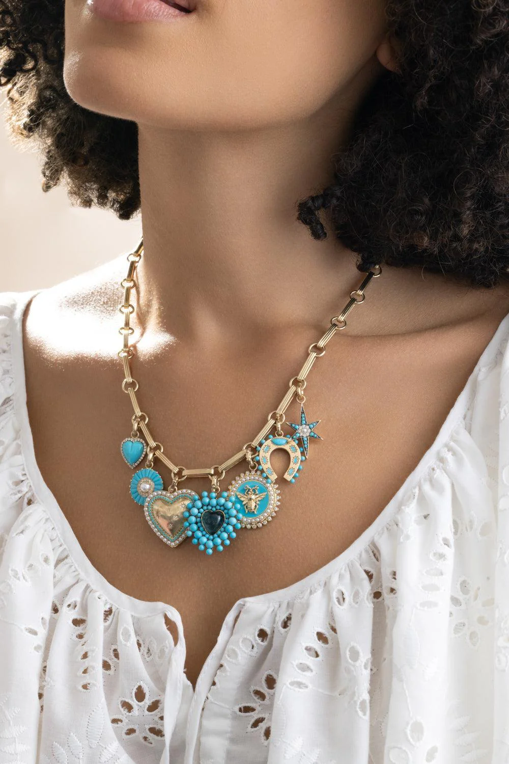 Pearl Diamond Turquiose Emily Charm - Image 2