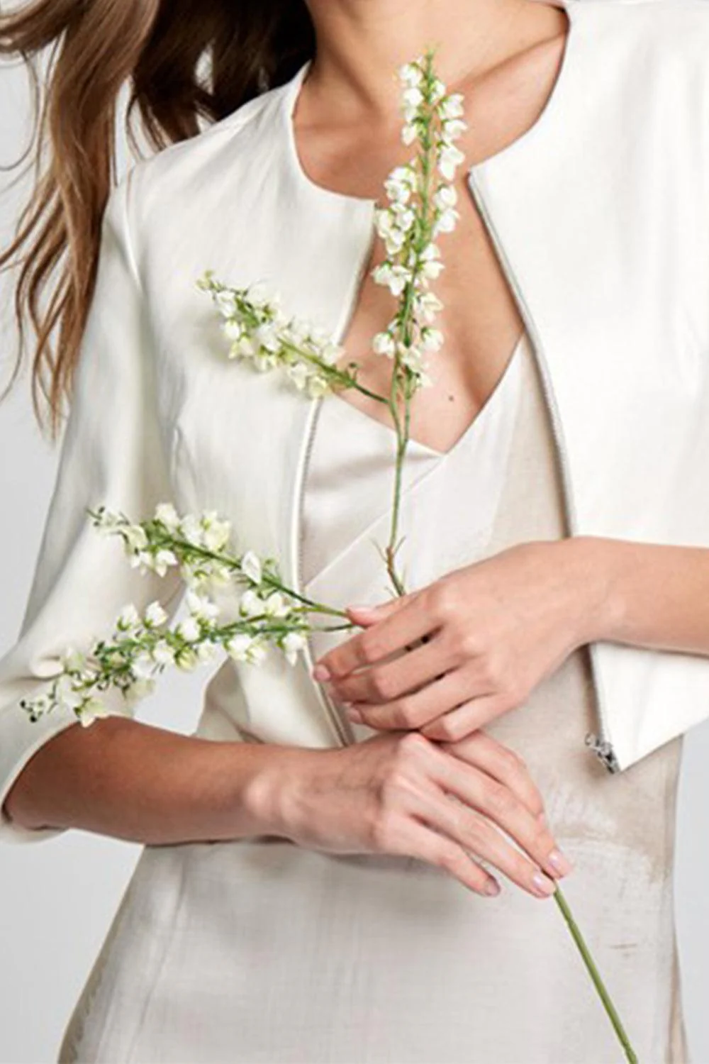 Cropped Cardigan Jacket - Ivory - Image 2