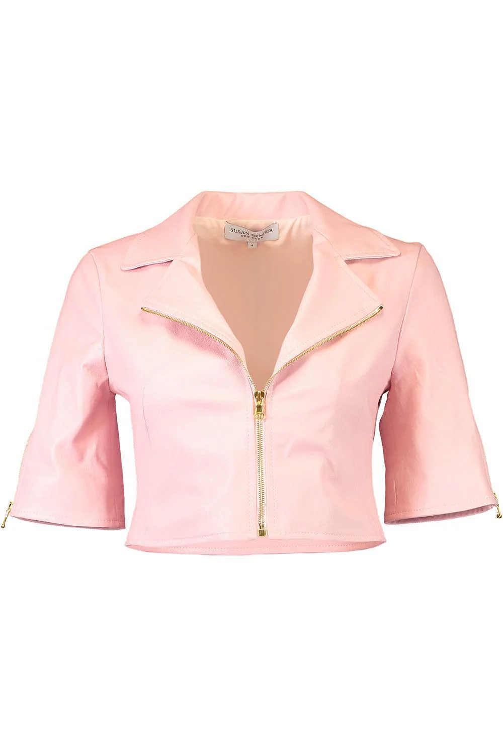 Short Sleeve Moto Jacket - Marissa Pink