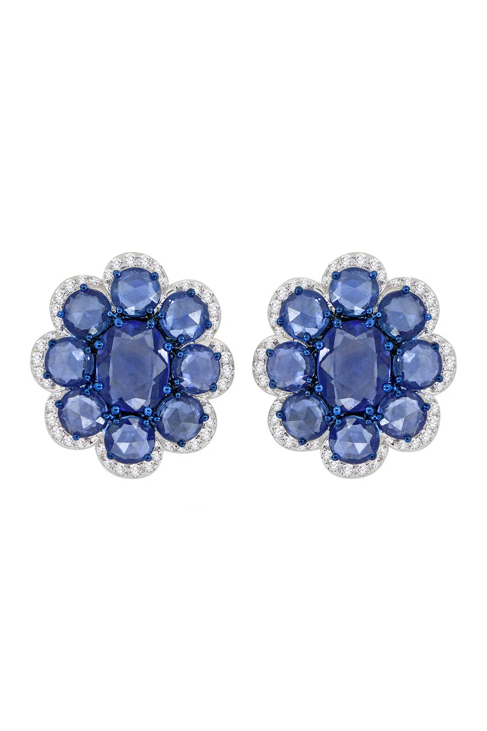 Blue Sapphire Diamond Earrings