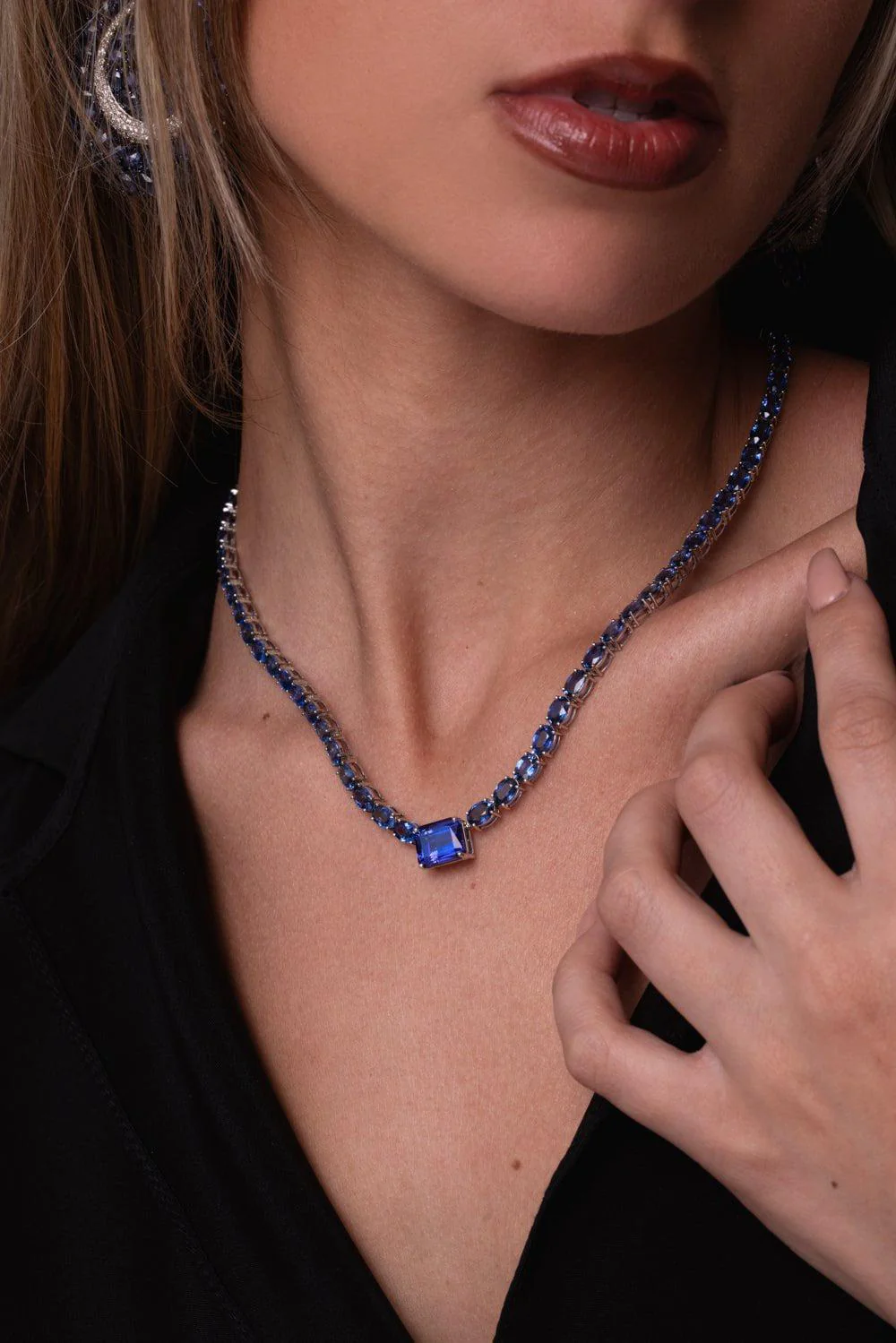 Blue Sapphire Tanzanite Necklace - Image 2