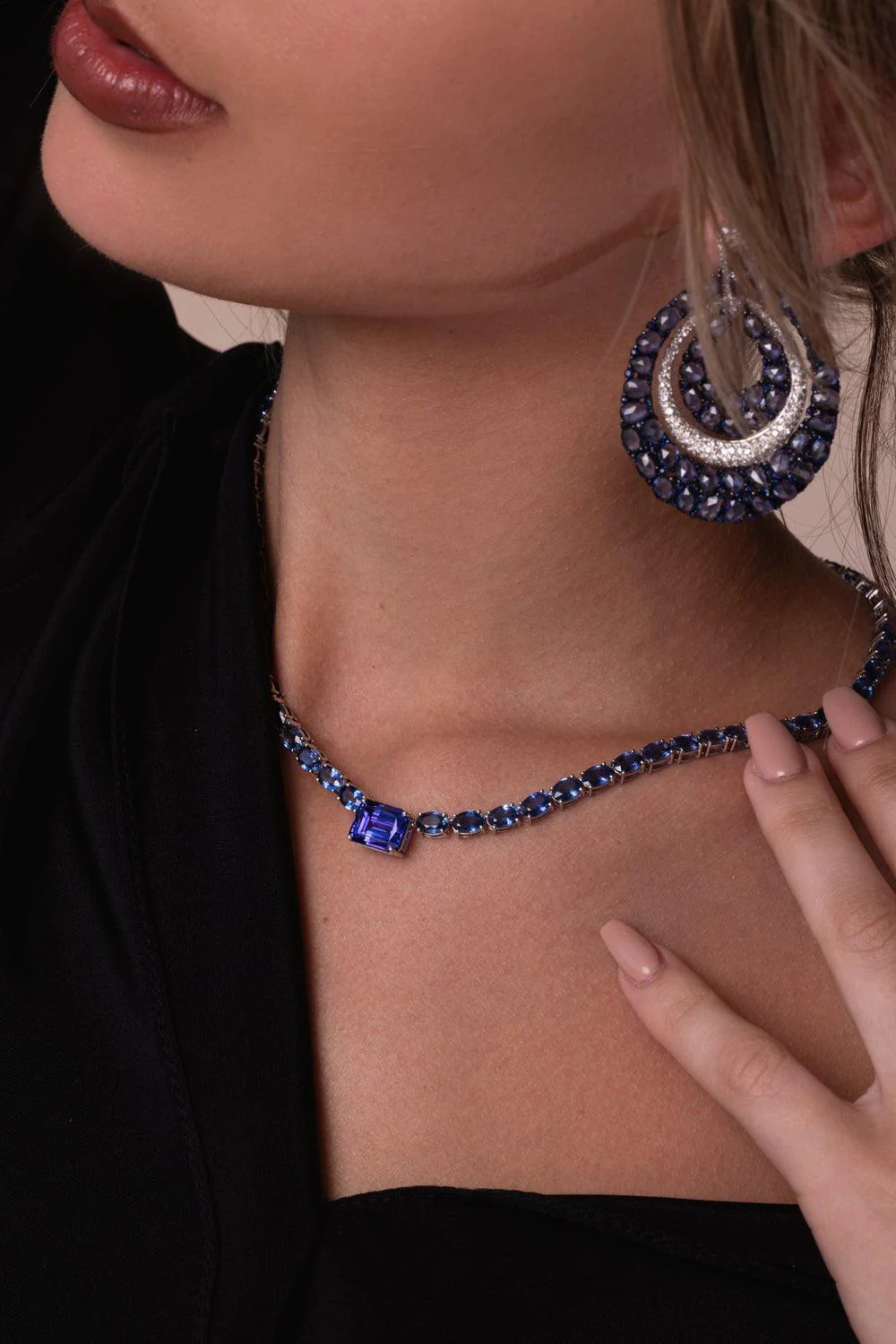 Blue Sapphire Tanzanite Necklace - Image 4