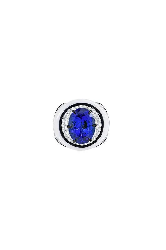 Ceramic Tanzanite Ring