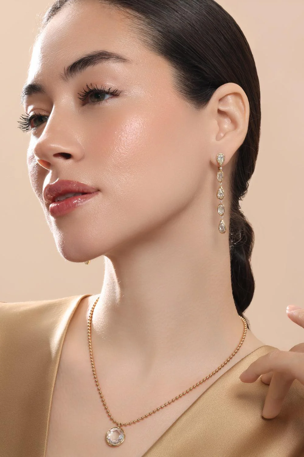 Diamond Five Drop Earrings - Image 2