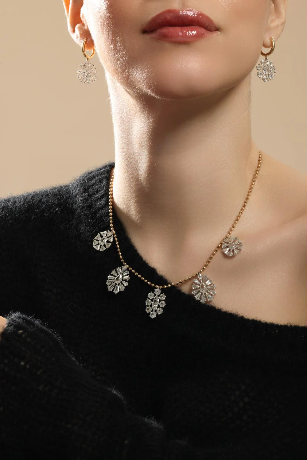 Diamond Frost Flake Earrings - Image 3