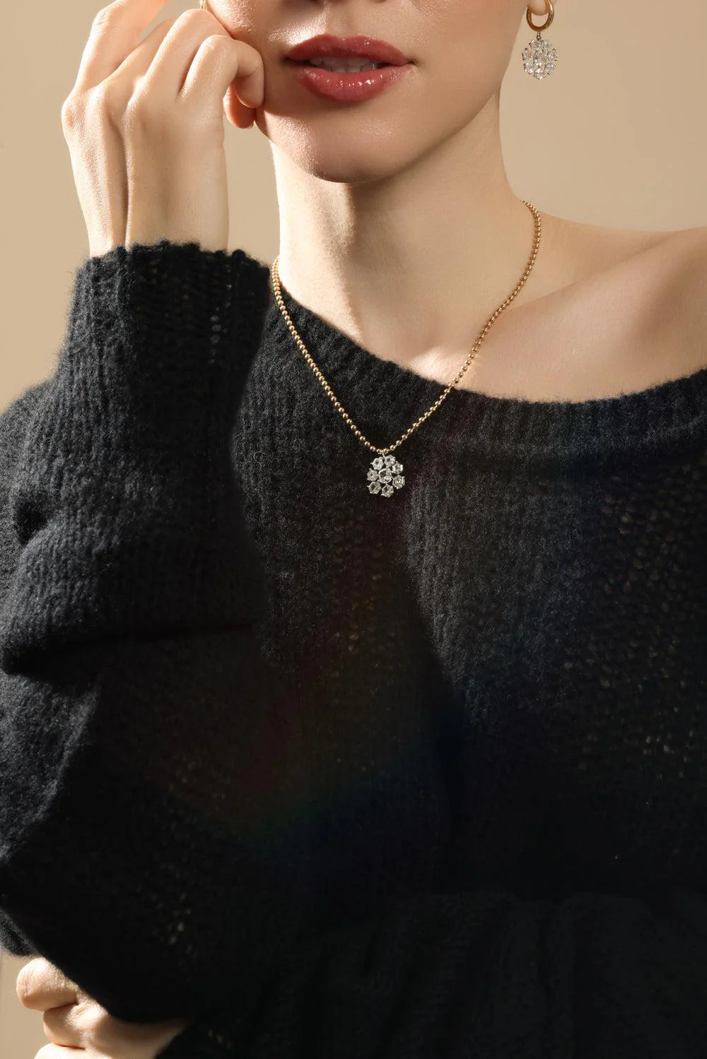 Diamond Frost Flake Pendant Necklace - Image 2