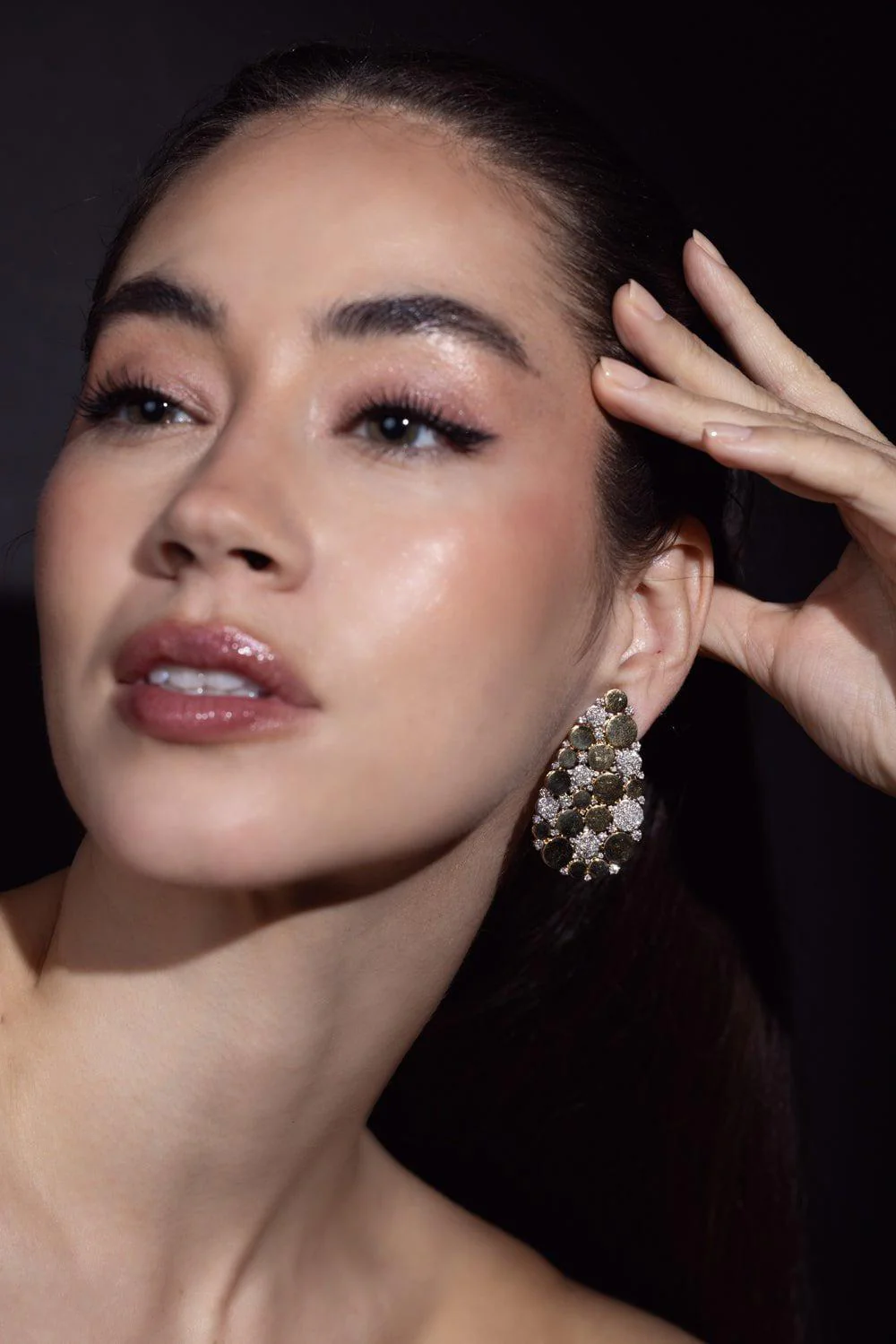 Diamond Long Pear Earrings - Image 2