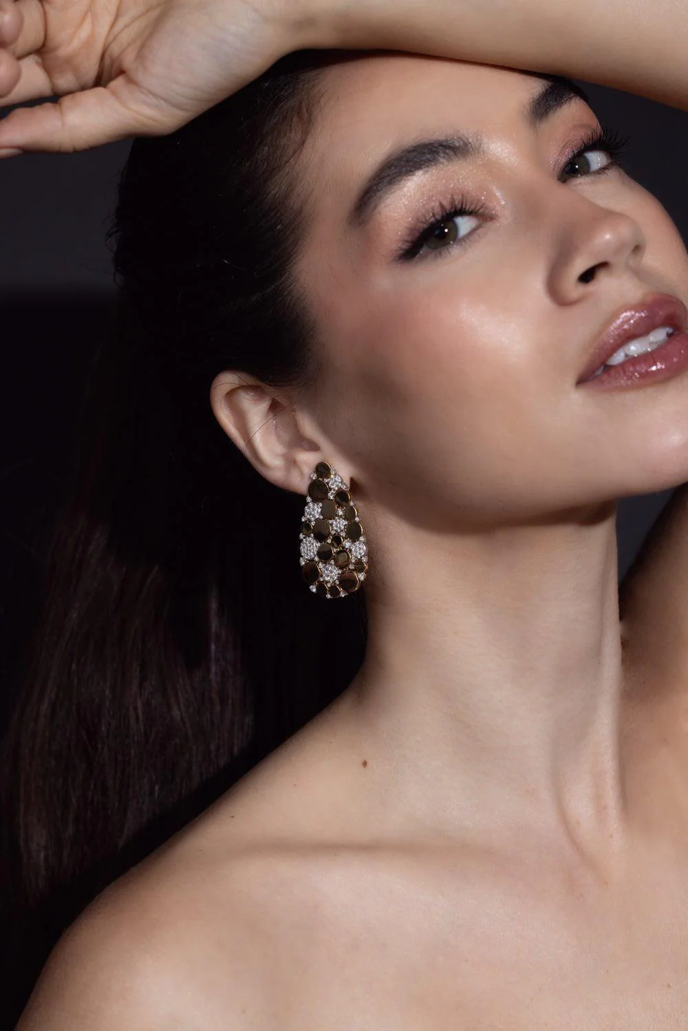 Diamond Long Pear Earrings - Image 4