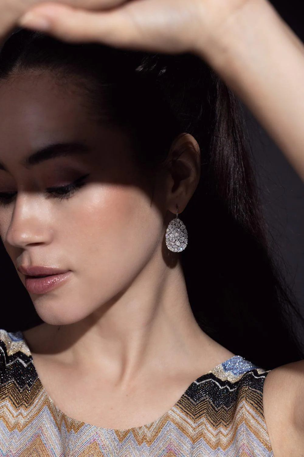Diamond Pear Earrings - Image 4