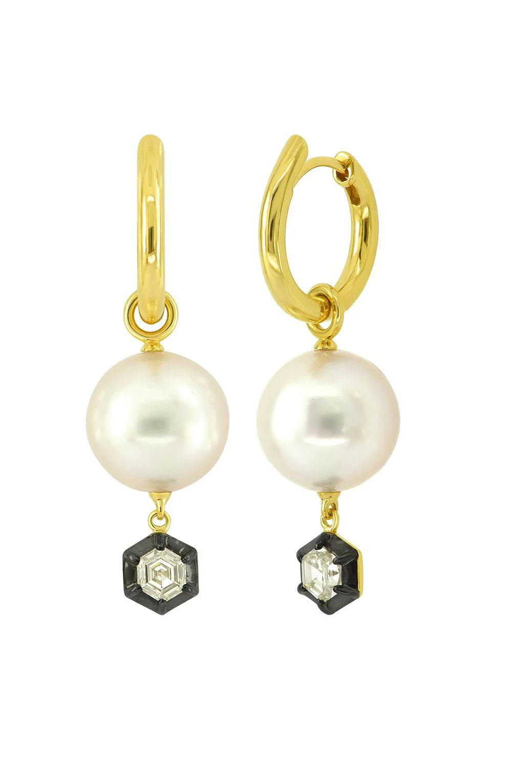 Diamond Pearl Drop Earrings