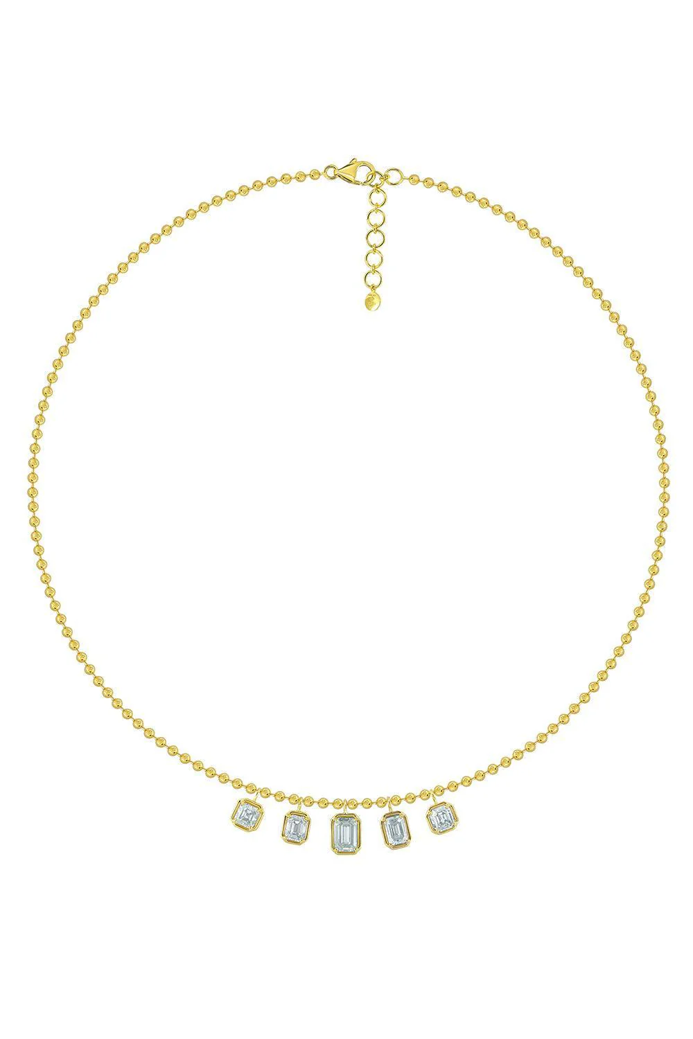 Five Diamond Drop Pendant Necklace