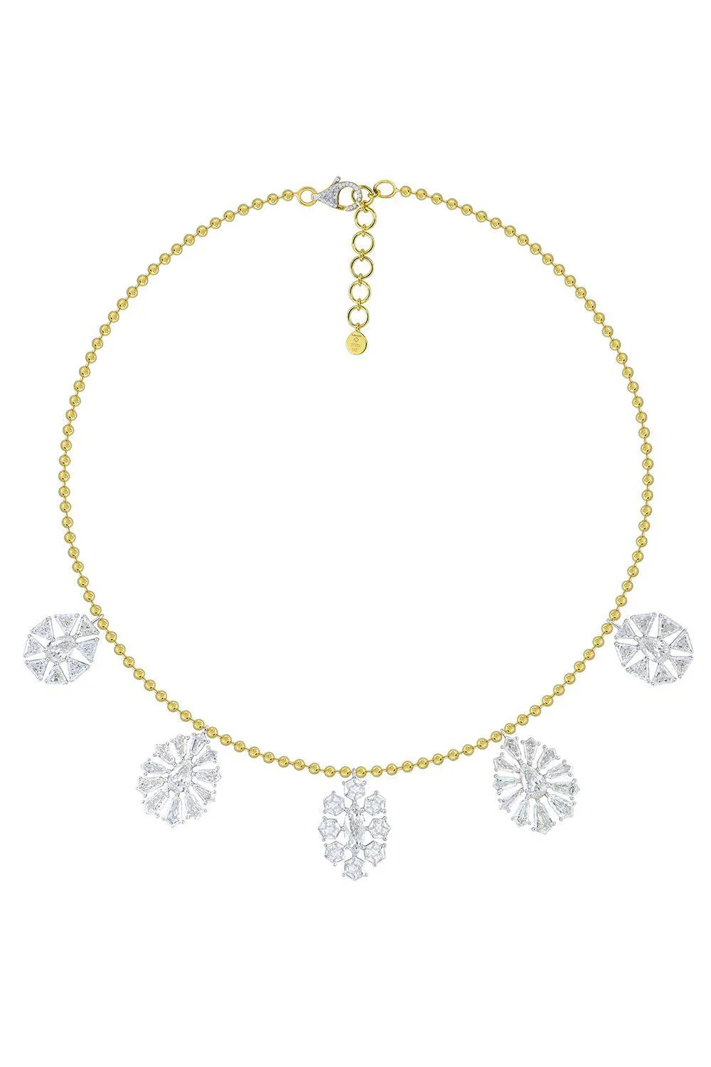 Five Diamond Frost Drop Pendant Necklace