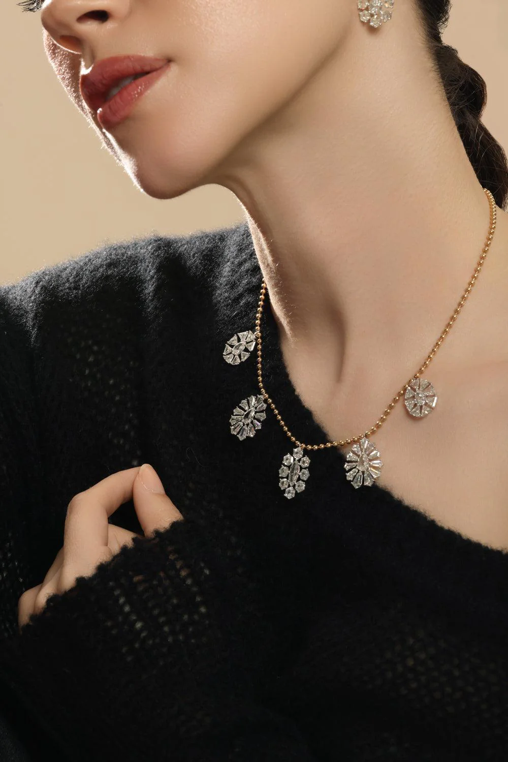 Five Diamond Frost Drop Pendant Necklace - Image 3