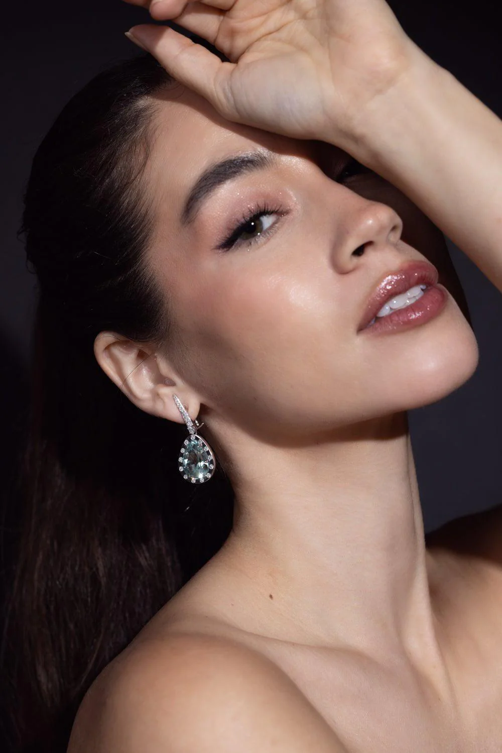 Green Tourmaline Diamond Earrings - Image 2