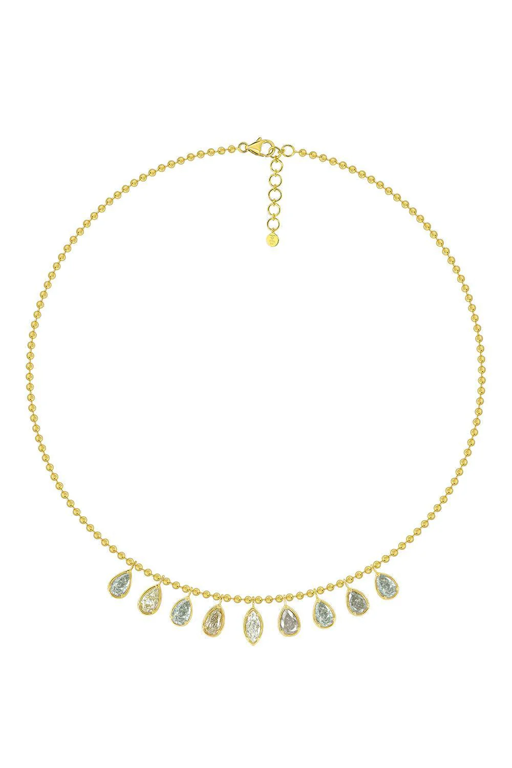 Nine Diamond Pendant Drop Necklace