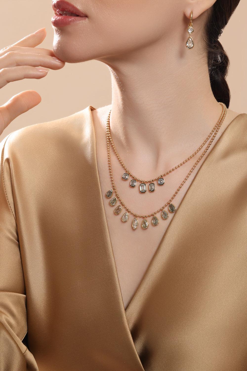 Five Diamond Drop Pendant Necklace - Image 3