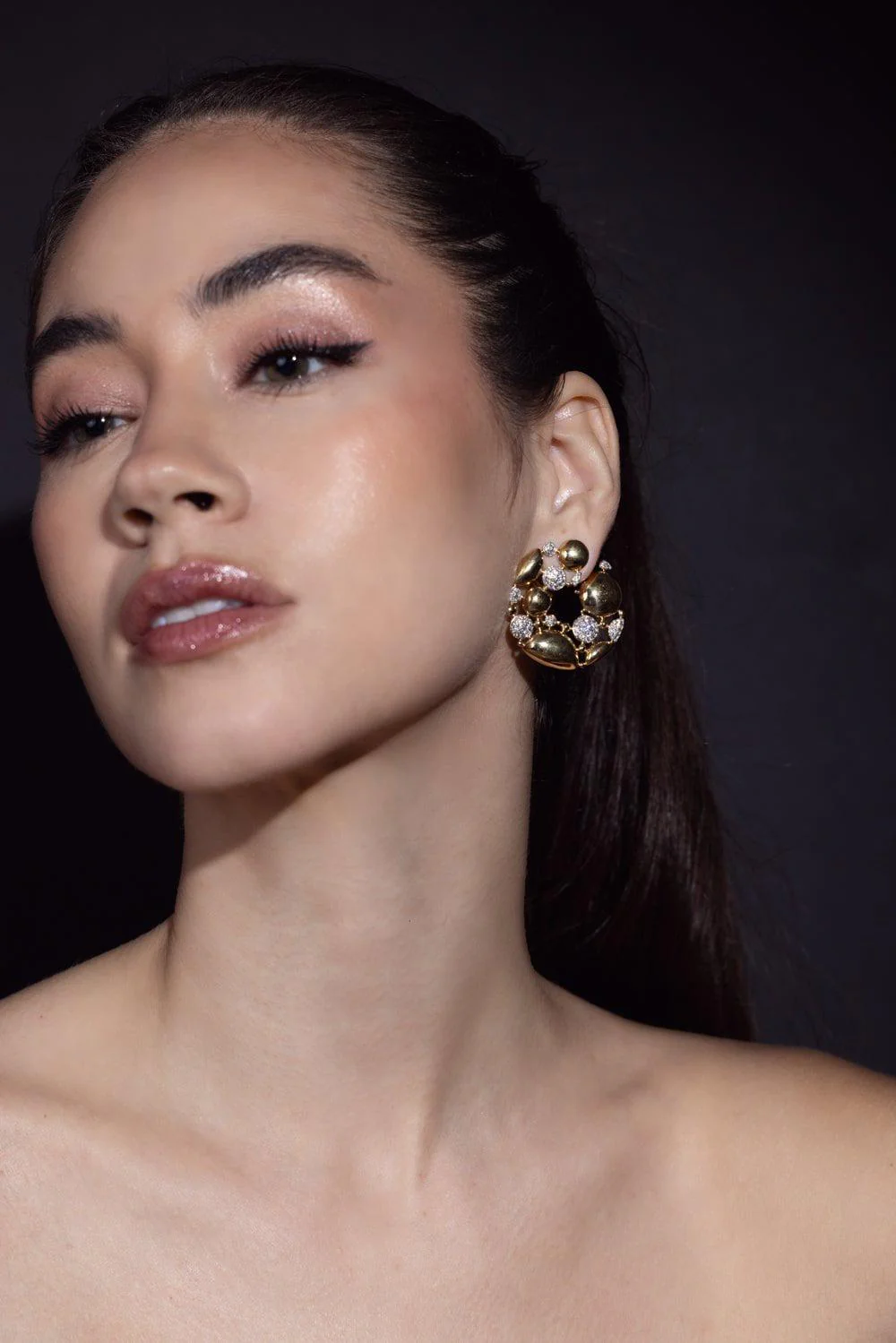 Open Hoop Diamond Earrings - Image 3
