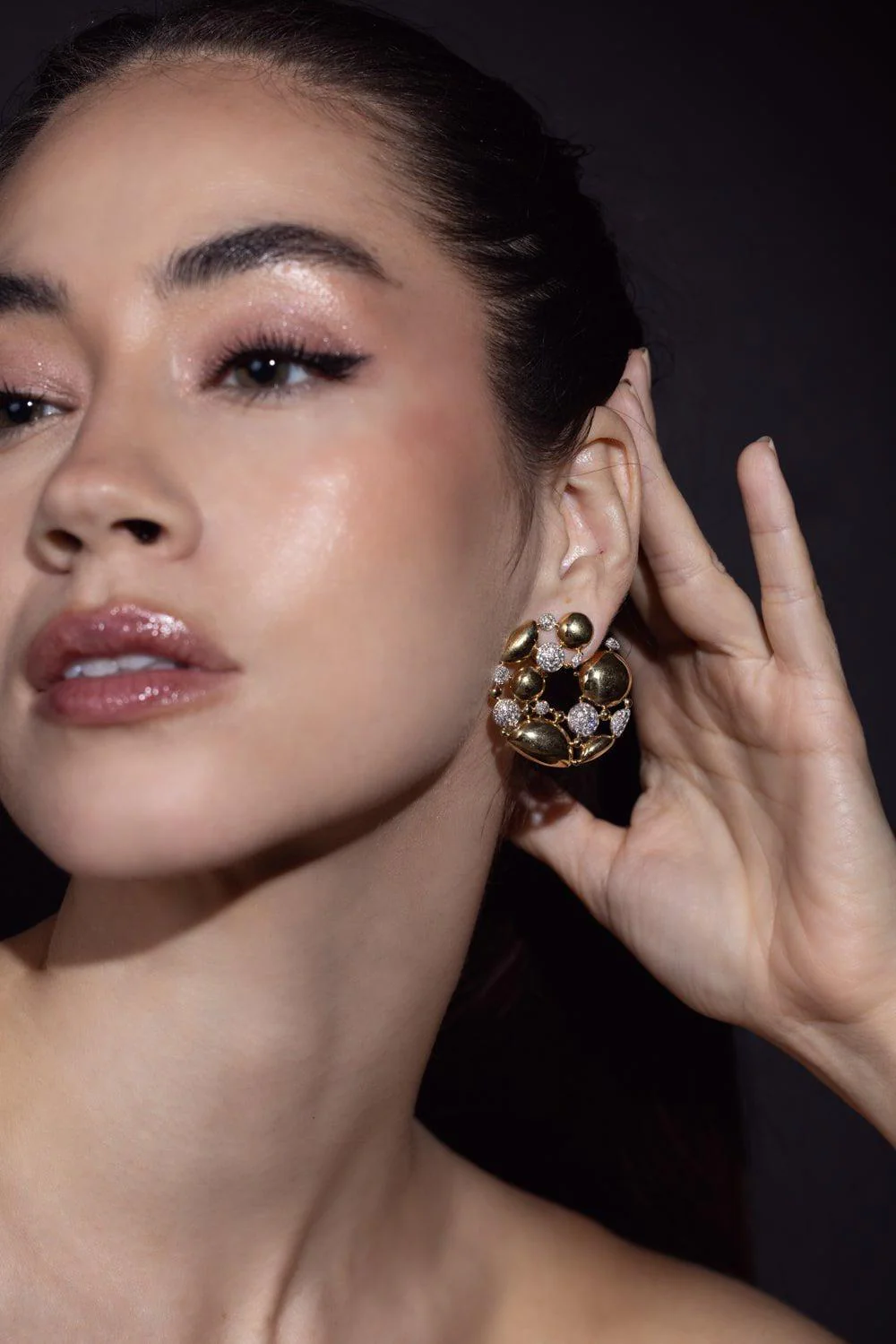 Open Hoop Diamond Earrings - Image 4