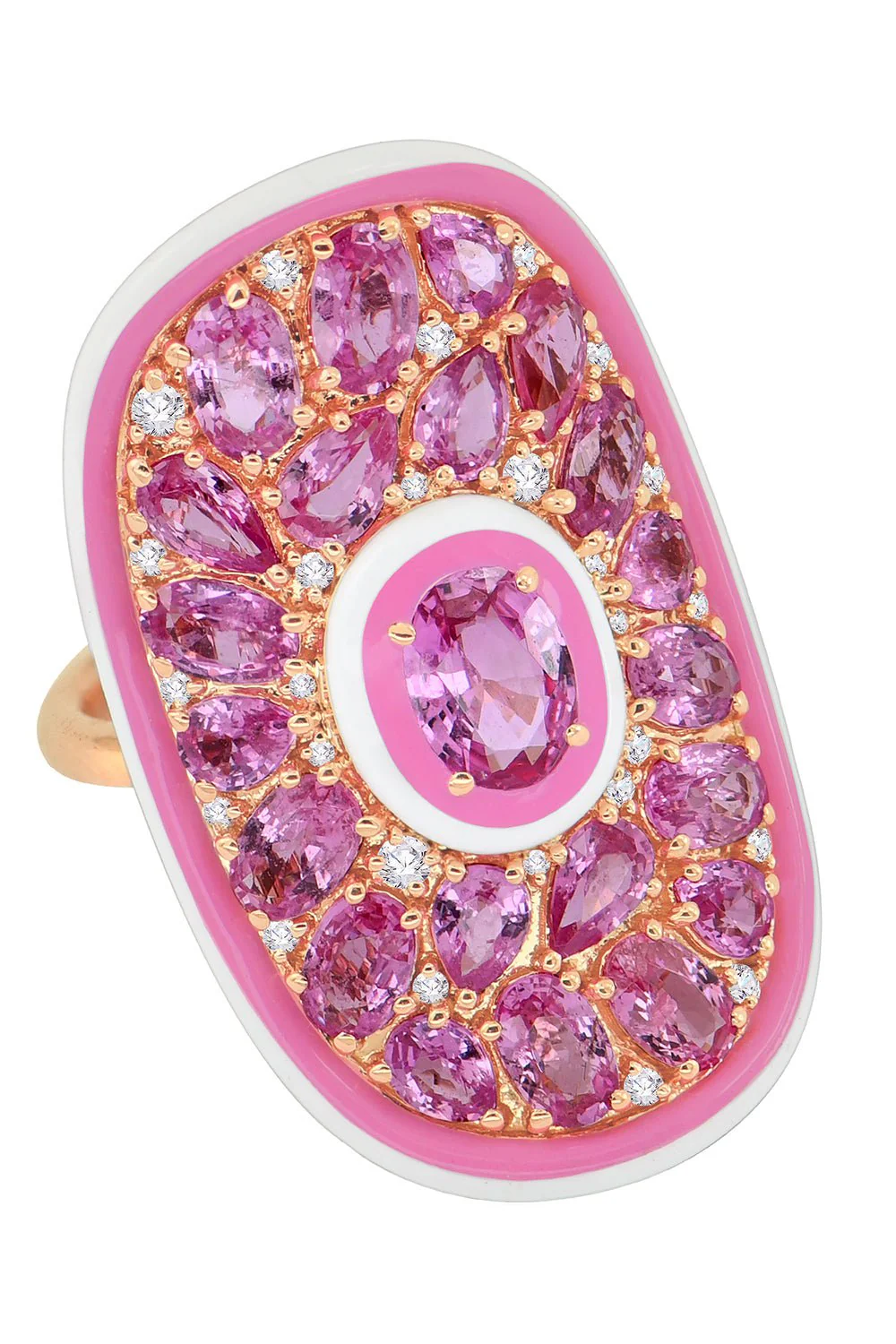 Pink Sapphire Ceramic Ring