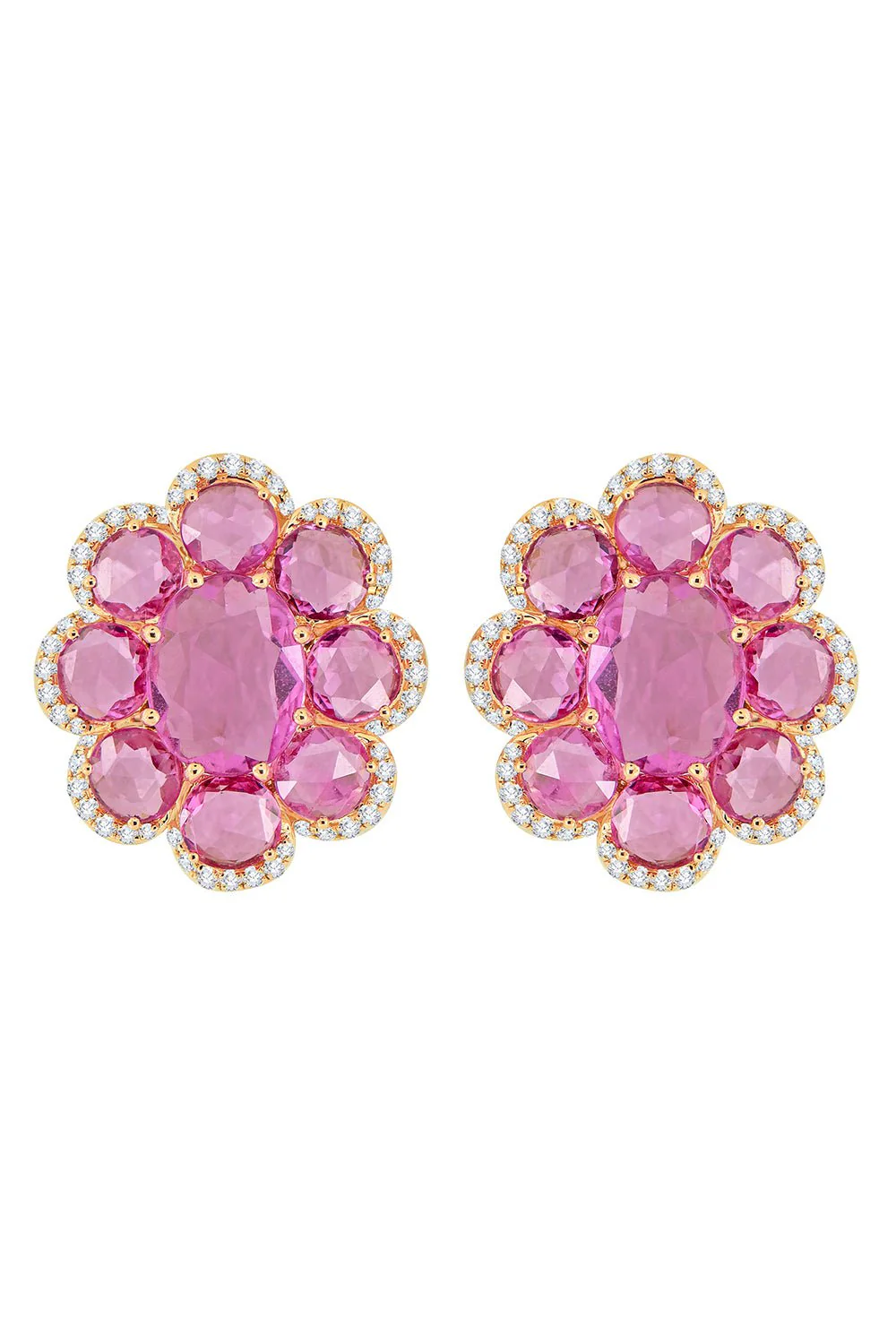 Pink Sapphire Florette Earrings