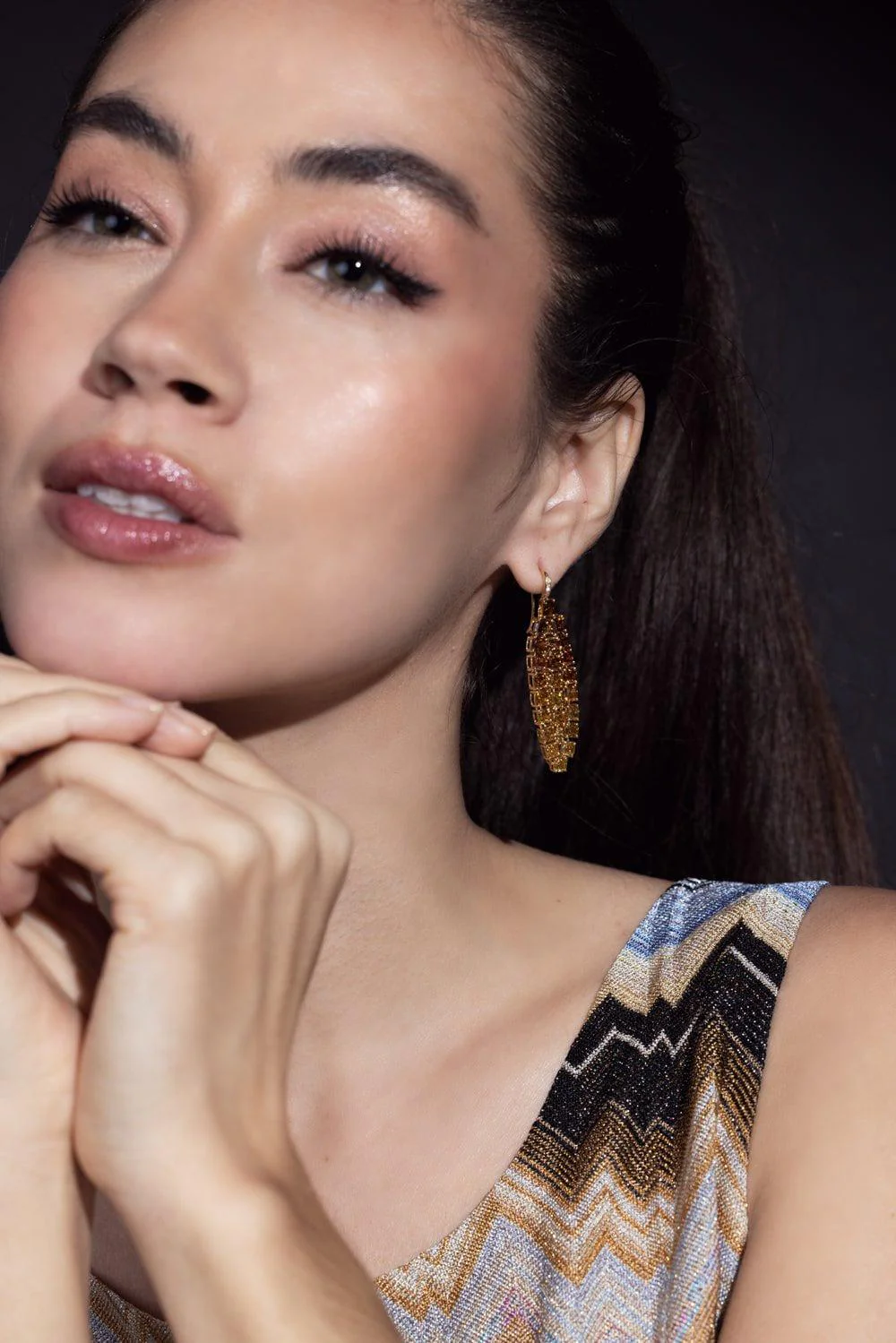 Yellow Diamond Long Earrings - Image 5