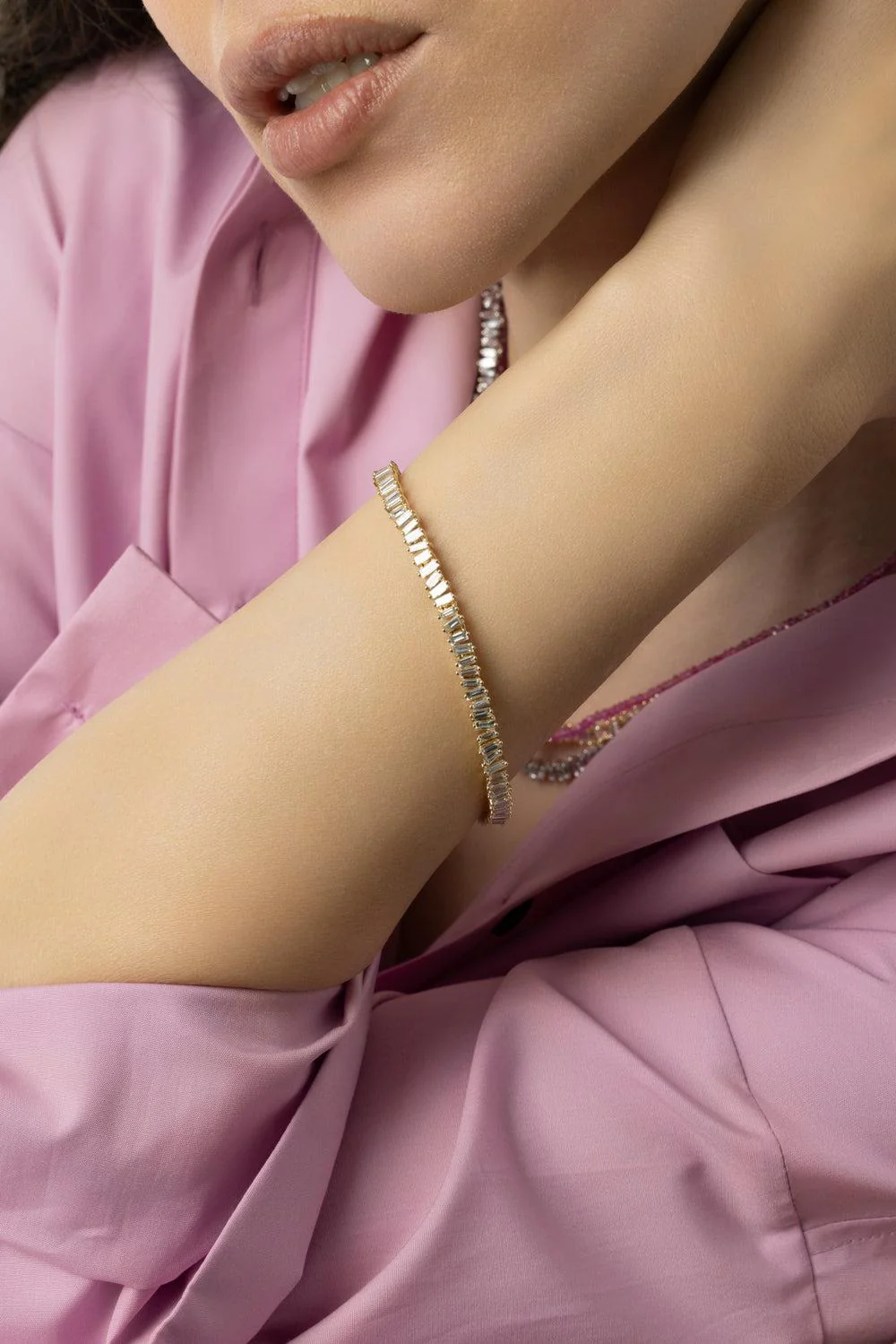 Classic Diamond Baguette Tennis Bracelet - Image 2