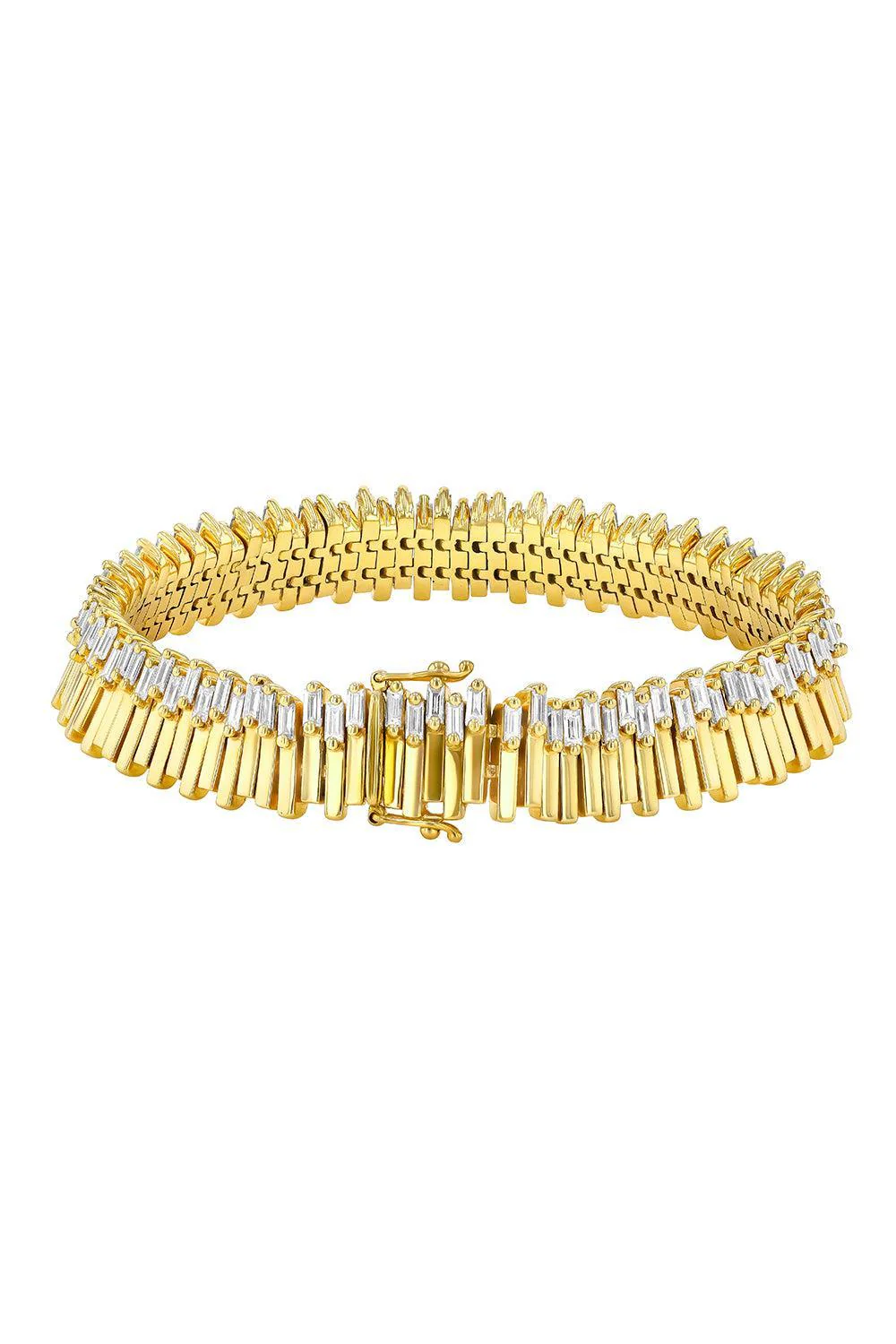 Baguette Diamond Jagged Tennis Bracelet - Image 4
