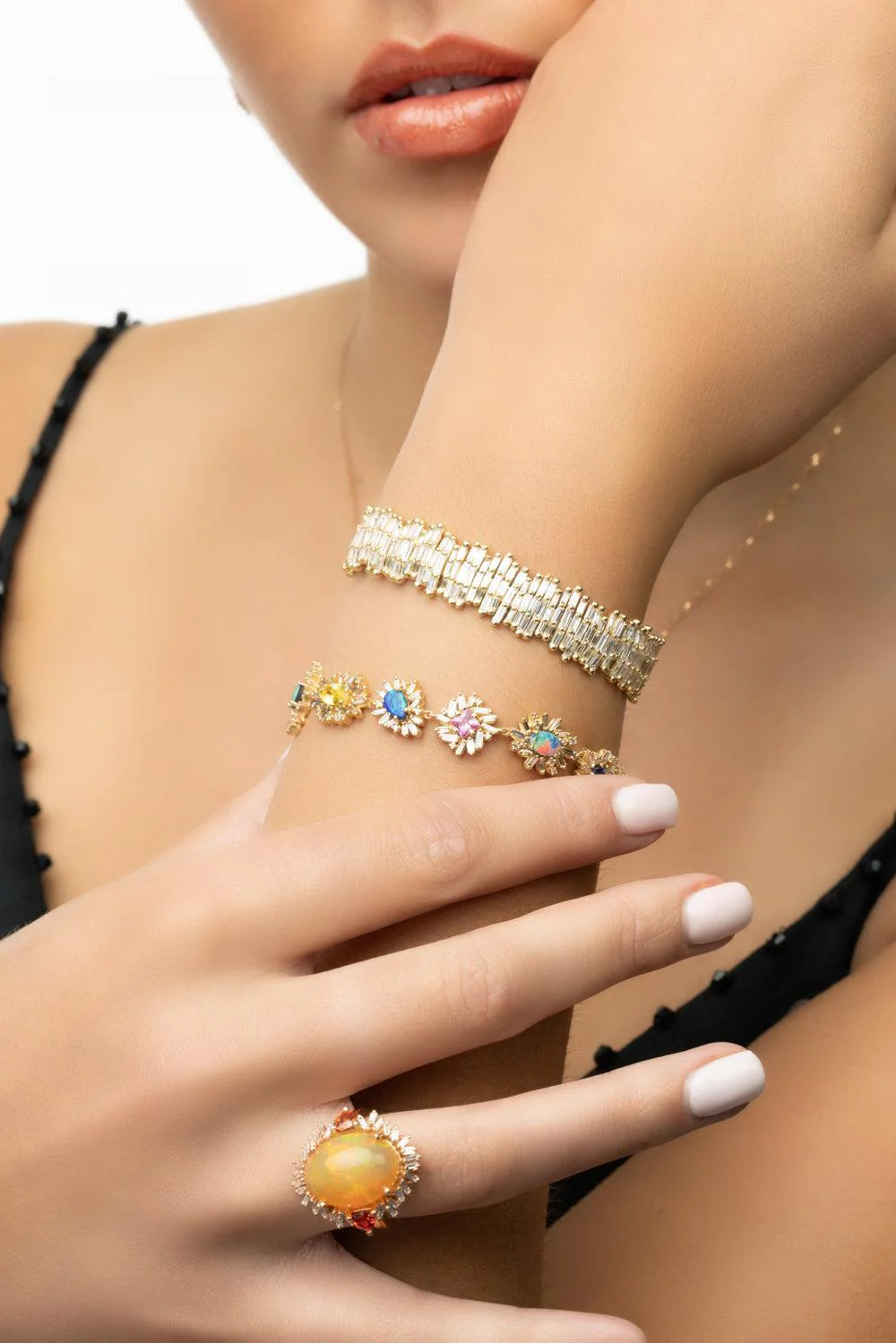 Diamond Triple Row Cuff Bracelet - Image 2