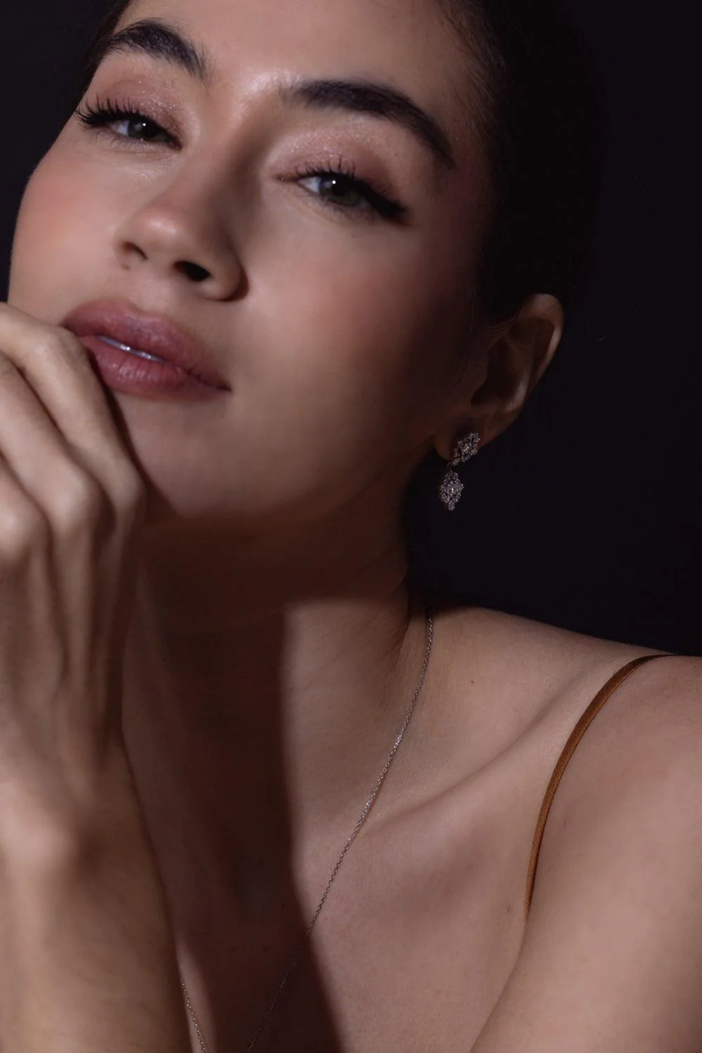 Double Star Diamond Drop Earrings - Image 4