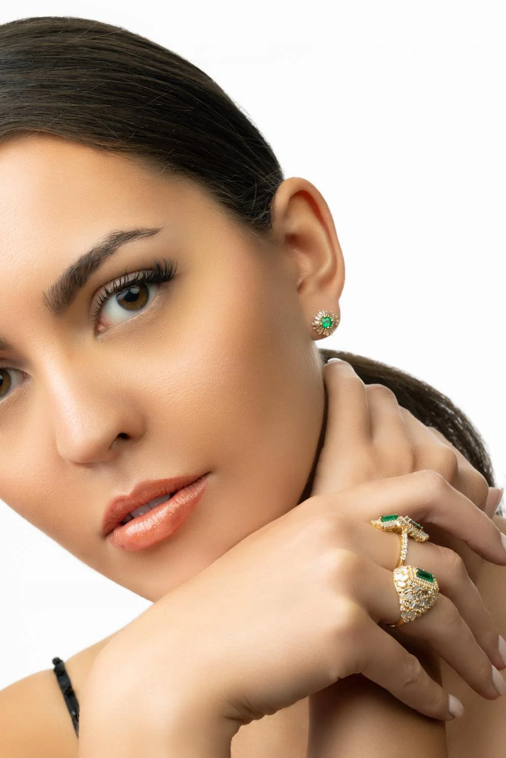 Emerald Stud Earrings - Image 3
