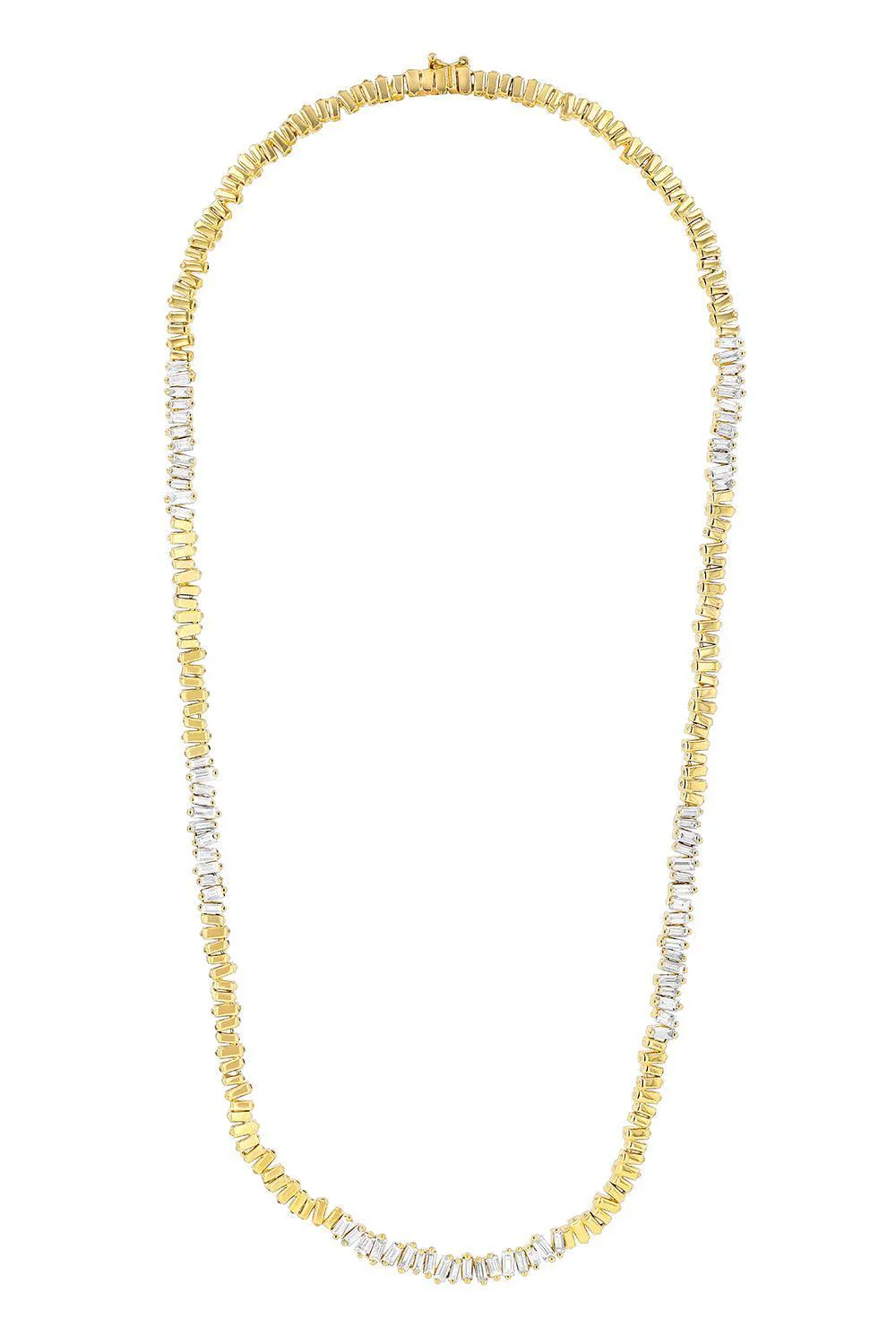 Half and Half Diamond Station Necklace
