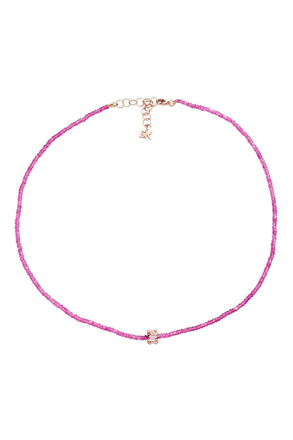 Infinite Pink Spinel Diamond Bead Necklace