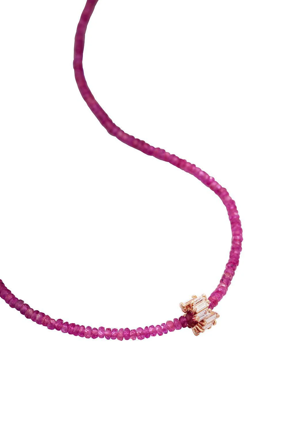 Infinite Pink Spinel Diamond Bead Necklace - Image 5