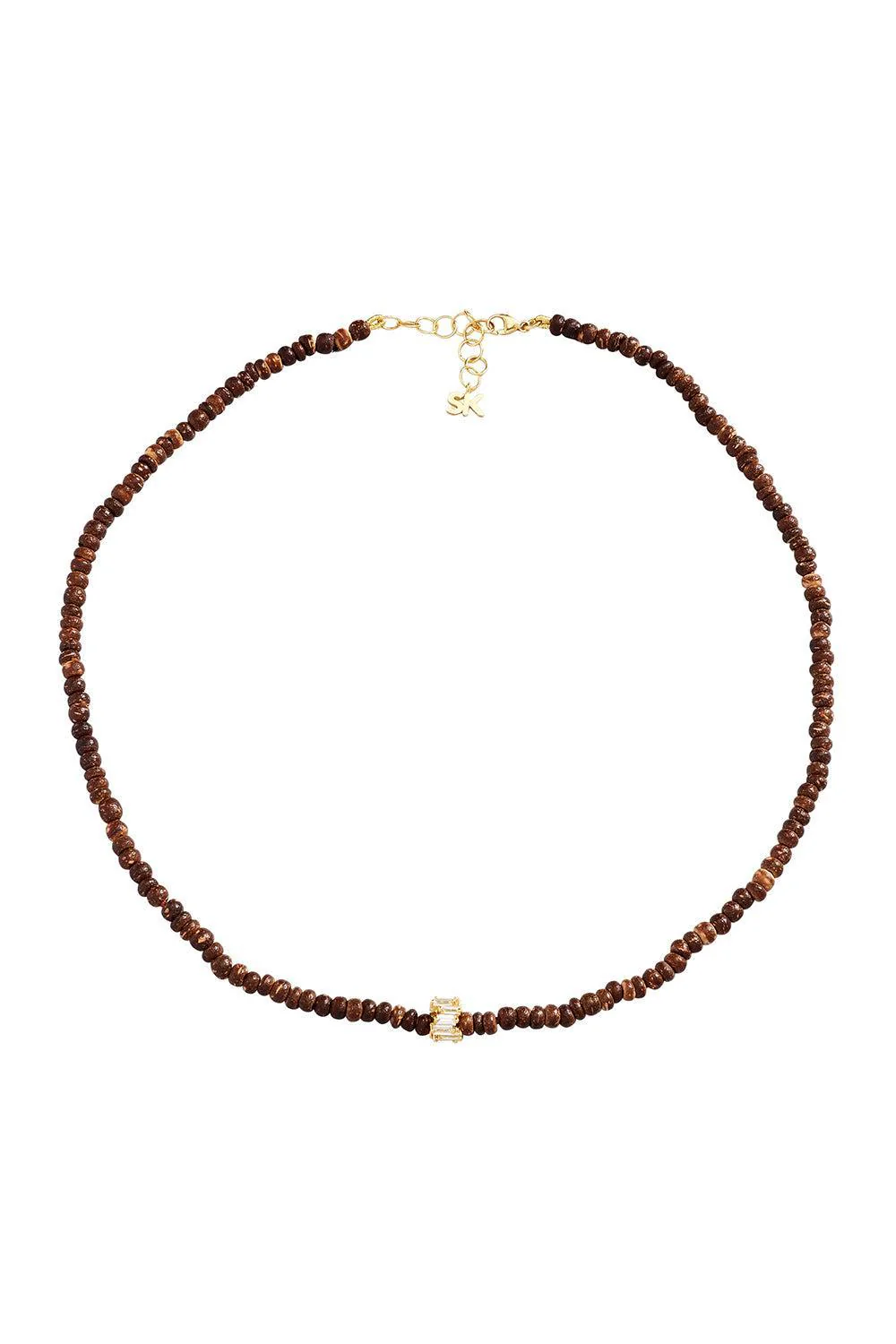 Infinite Wood Diamond Bead Necklace