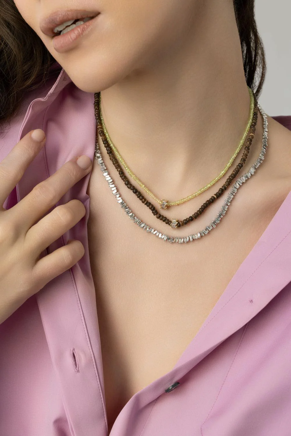 Infinite Wood Diamond Bead Necklace - Image 3
