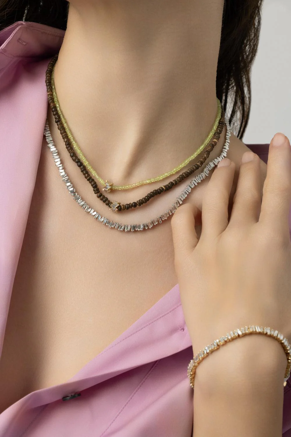 Infinite Wood Diamond Bead Necklace - Image 4