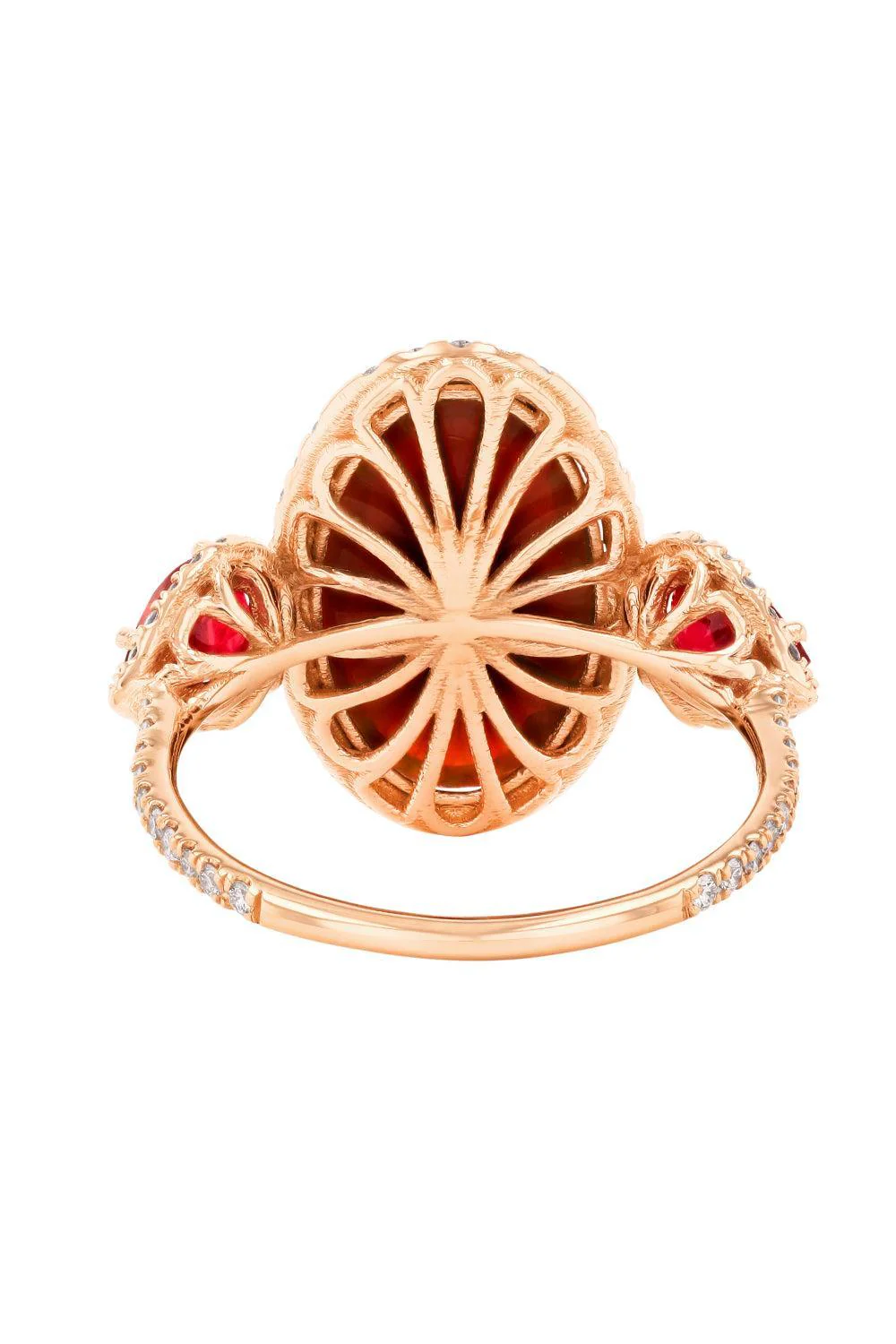 Opal Ruby Diamond Halo Ring - Image 6