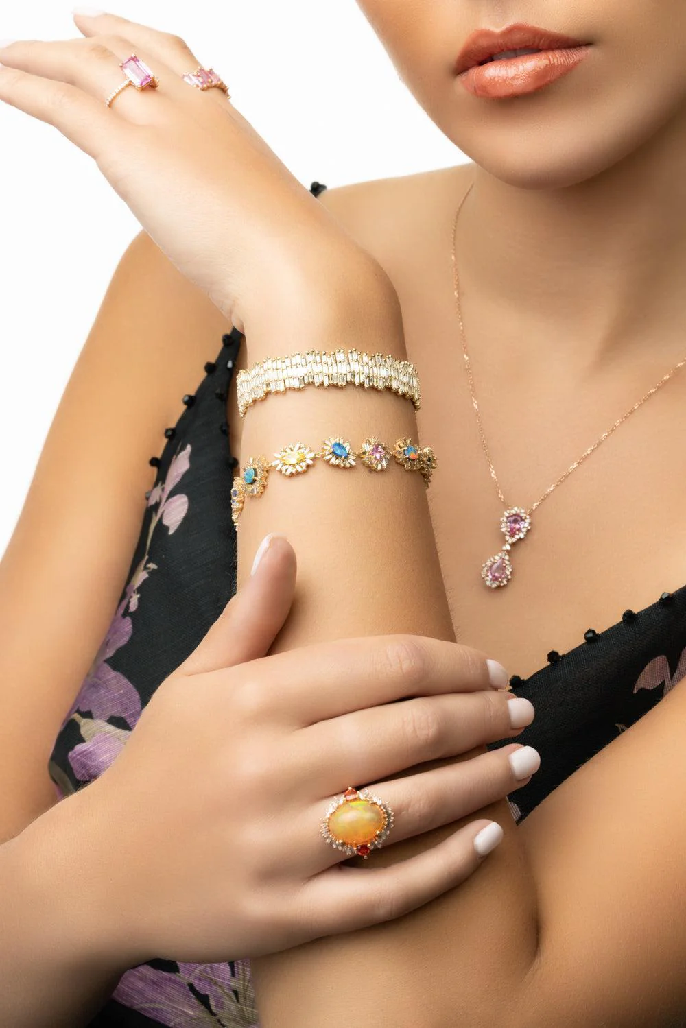 Opal Sapphire Flower Burst Bracelet - Image 6