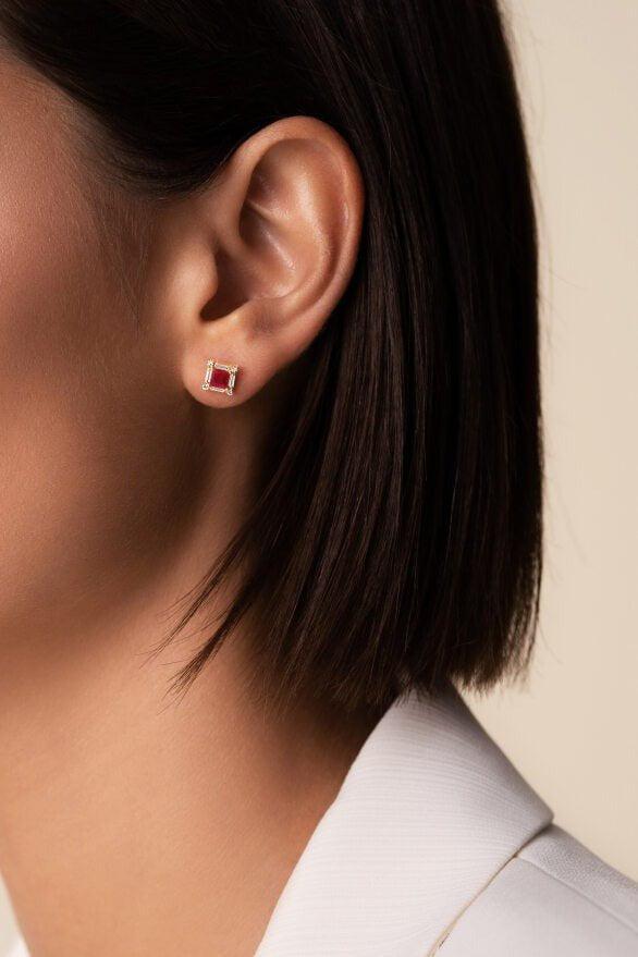 Princess Midi Ruby Stud Earrings - Image 2