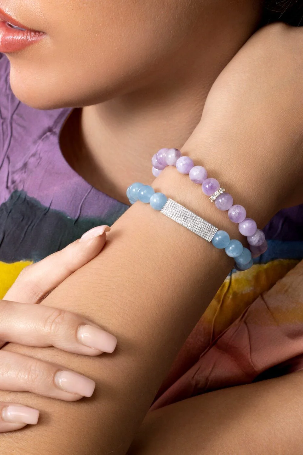 Amethyst Large Cocktail Rondelle Bracelet - Image 2