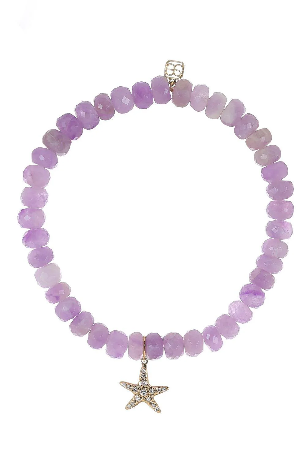 Amethyst Small Starfish Charm Bracelet