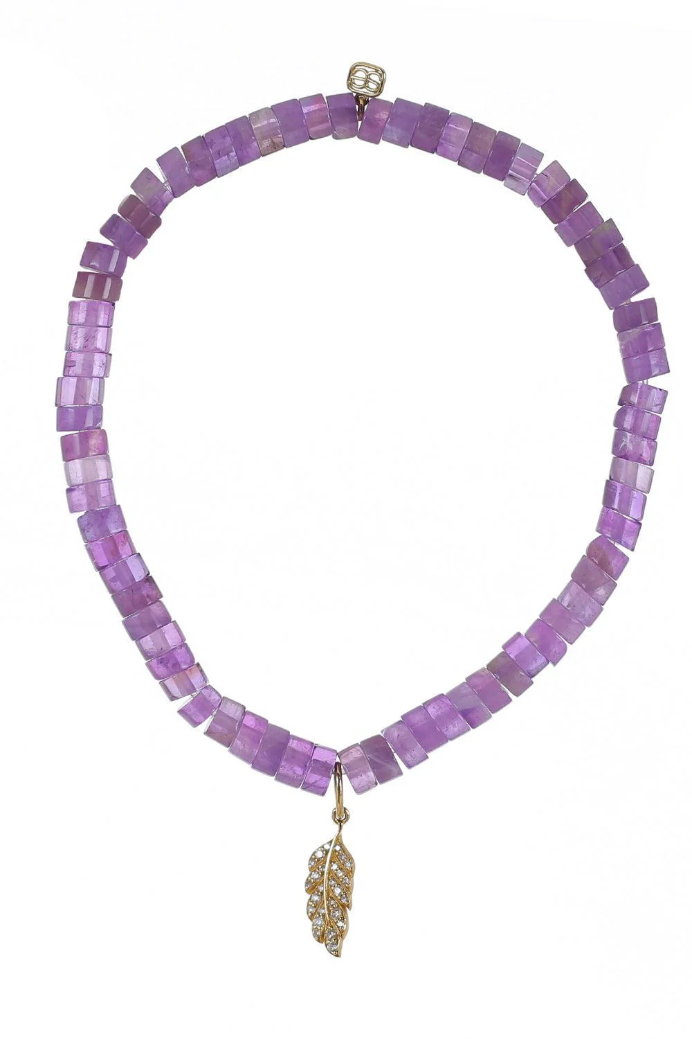 Amethyst Tiny Feather Charm Bracelet