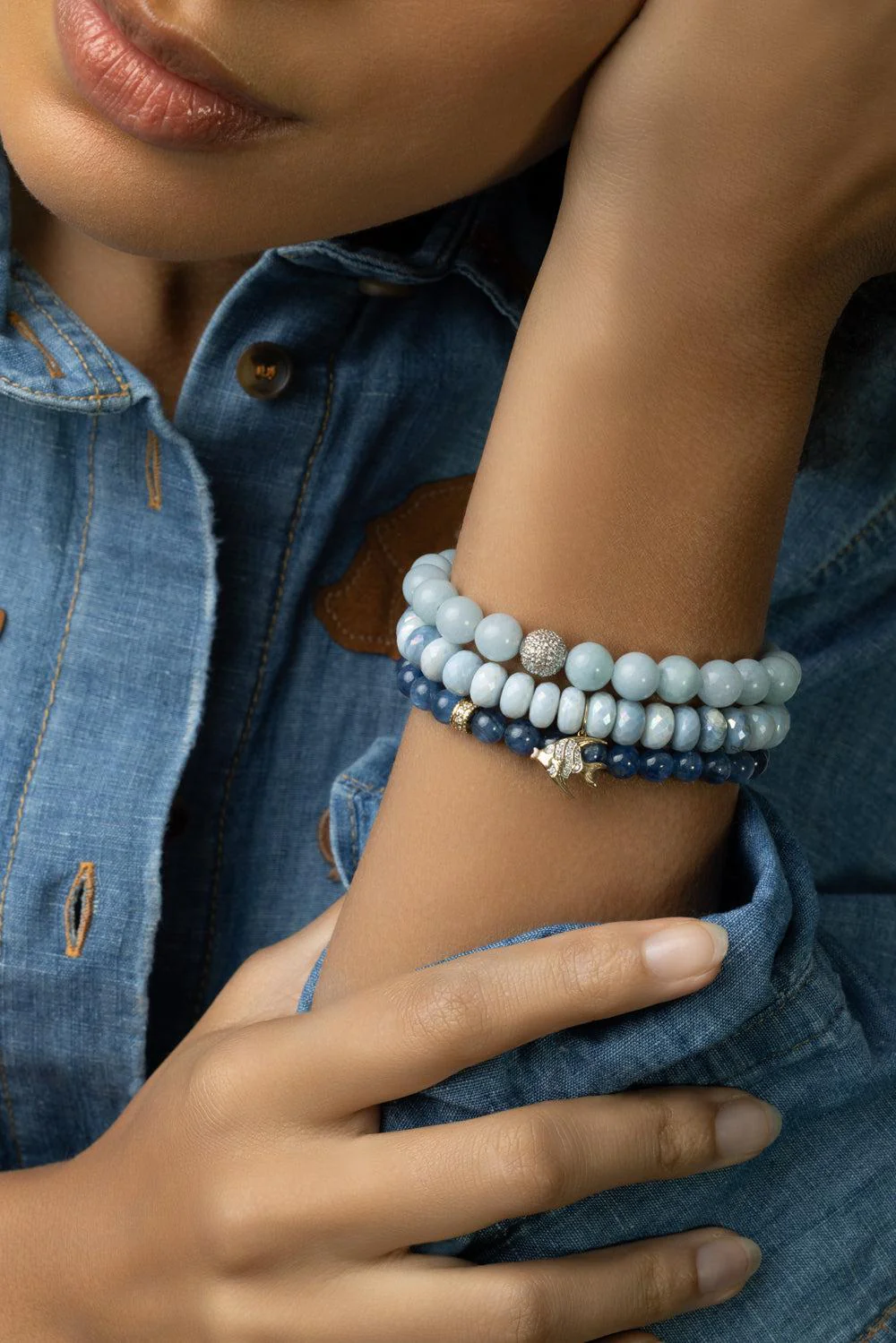 Angel Fish Blue Opal Charm Bracelet - Image 4